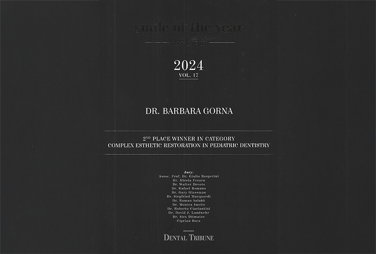 Międzynarodowy Konkurs Smile of The Year 2024 by Dental Tribune II miejsce